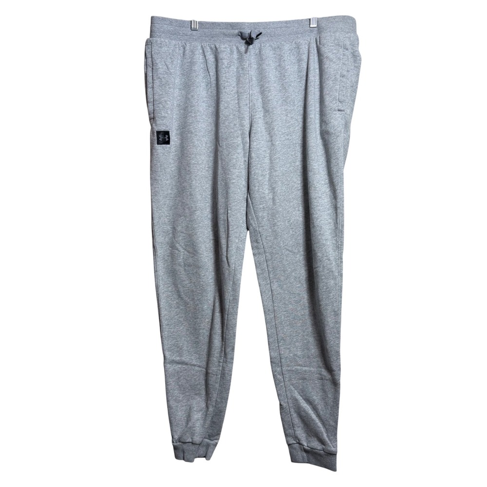 Under Armour Mens XXL Tall Rival Fleece Joggers Gray Tapered Sweatpants